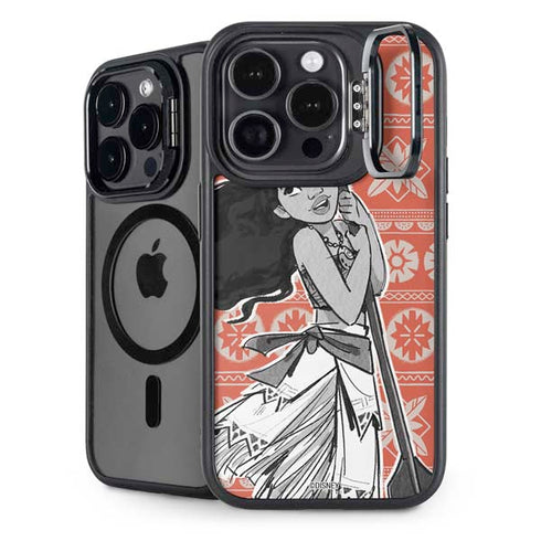 Disney Moana Character Tropical Print Art iPhone 14 Pro Kickstand Case